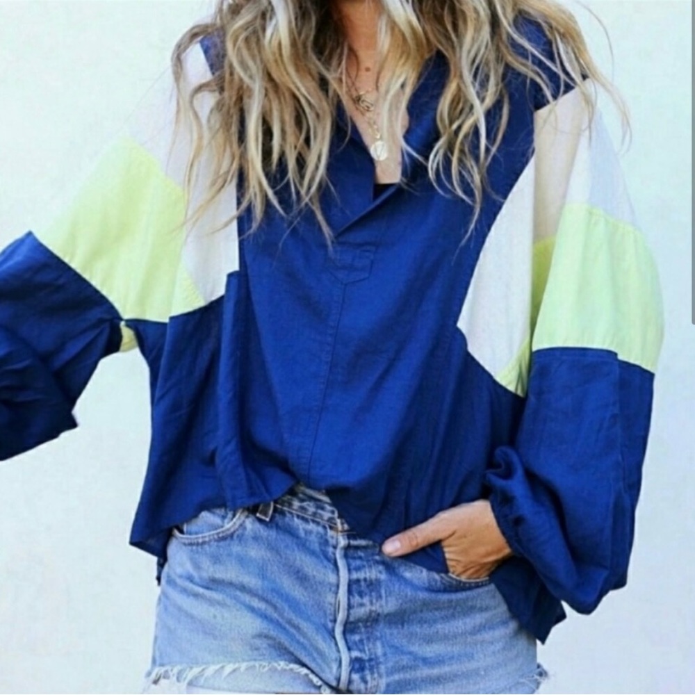 NWT Free People Colorblock Beating Hearts Top